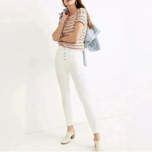 Madewell 9" Mid-Rise Skinny Jeans in Pure White 24